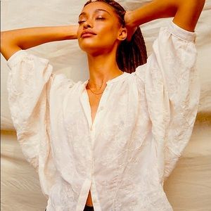 Anthropologie Pilcro tavi embroidered button down shirt New with tags M